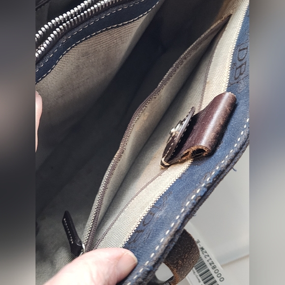 DOONEY & BOURKE black Monogram Eastwest Canvas Tote with leather straps - Picture 5 of 5